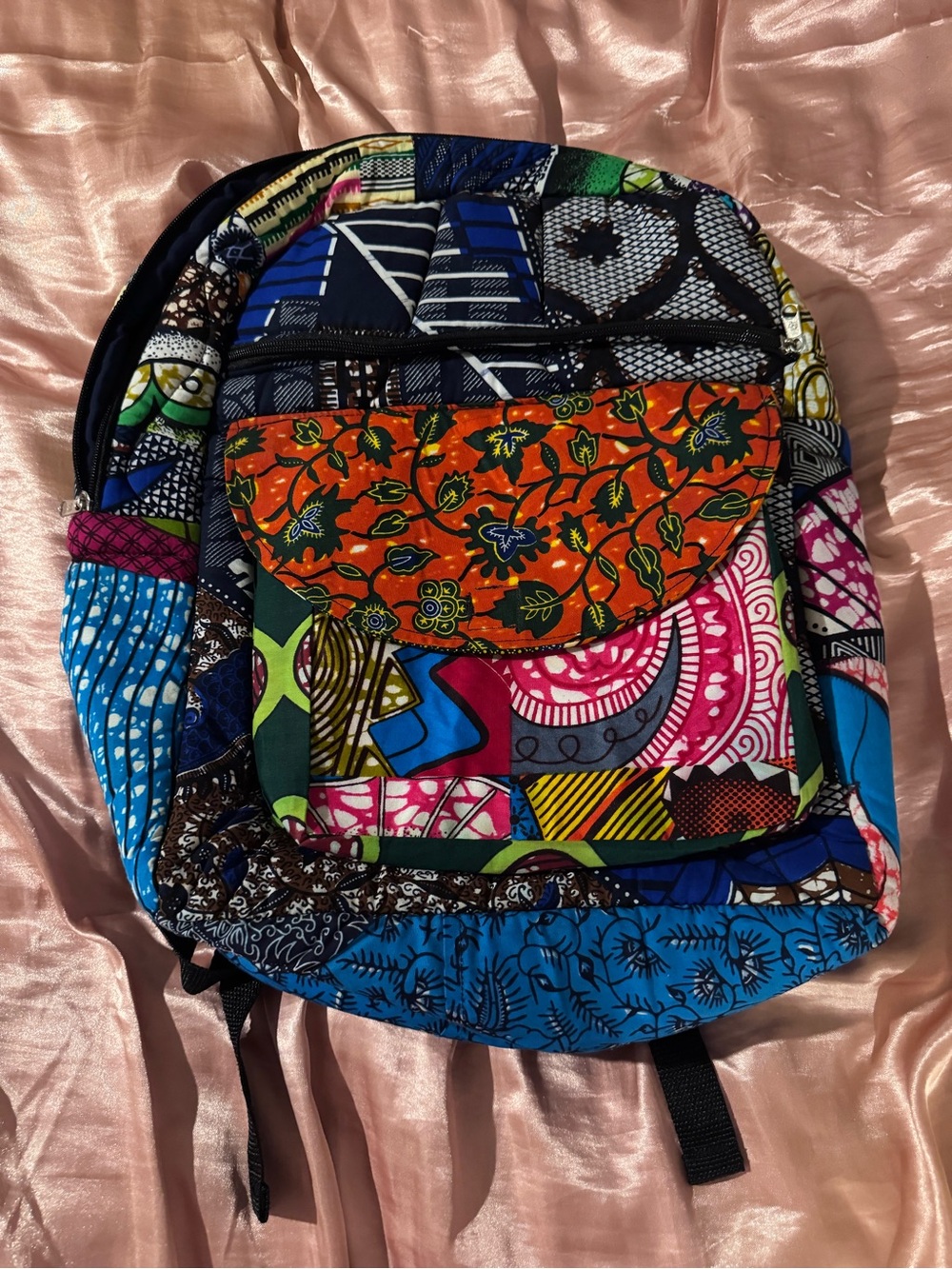 Handmade African Ankara Wax Print Patchwork Boho Backpack